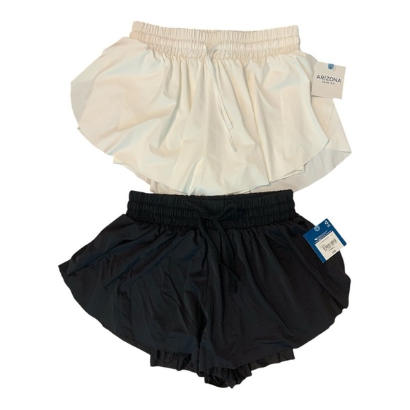 NWT Arizona Athletic Running Shorts spandex women’s SET of 2 Activewear Shorts - Picture 1 of 8
